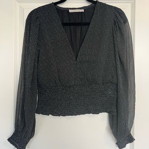 Long sleeve cinched waist top